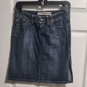 Express Dark Blue Denim Skirt